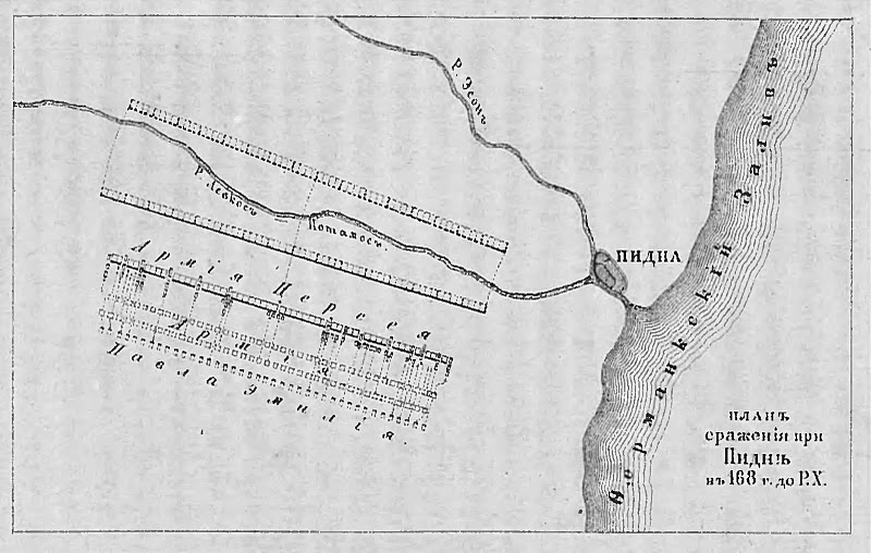 План сражения при Пидне (168 г. до Р.Х.)